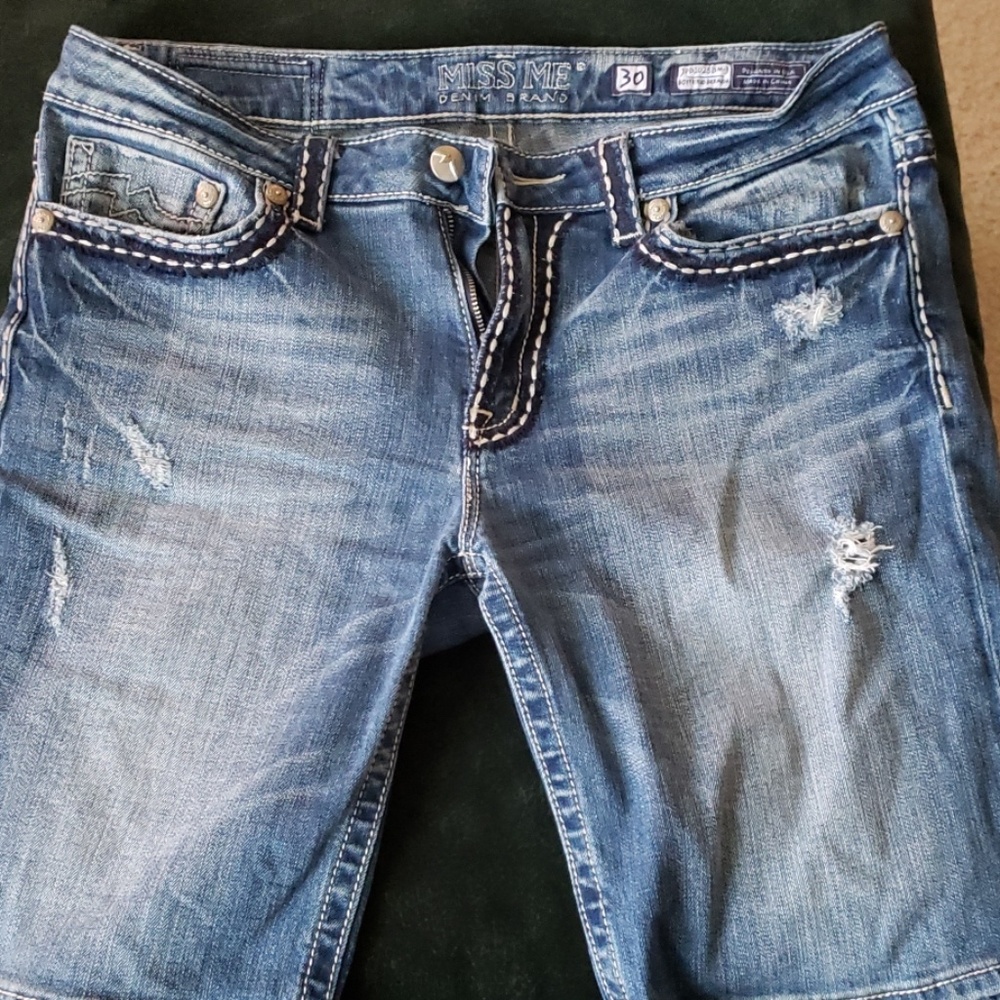 Miss Me Jean Bermuda shorts